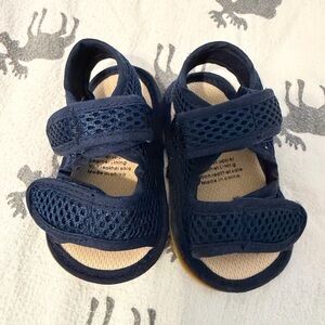 Baby Navy Blue Open-Toe Sandals - Breathable Mesh